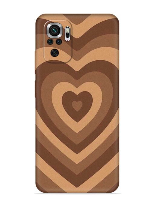 Brown Heart Embossed Soft Silicone Case for Xiaomi Redmi Note 10 Zapvi