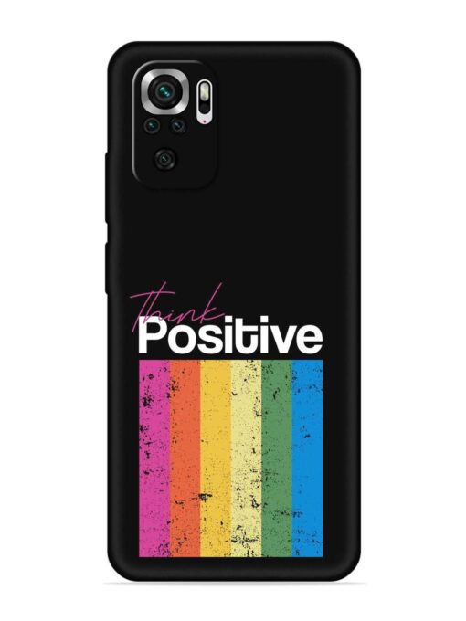 Think Positive Typography Embossed Soft Silicone Case for Xiaomi Redmi Note 10 Zapvi