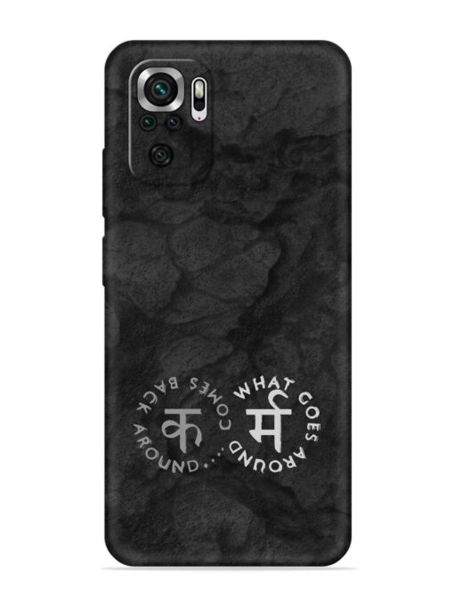 Karma Hindi Word Embossed Soft Silicone Case for Xiaomi Redmi Note 10 Zapvi