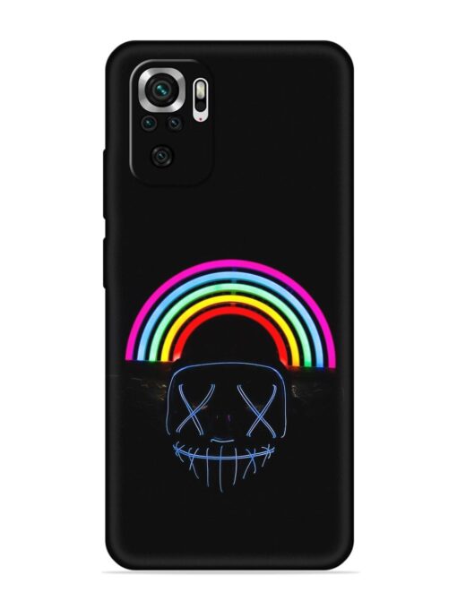 Mask Rainbow Embossed Soft Silicone Case for Xiaomi Redmi Note 10 Zapvi