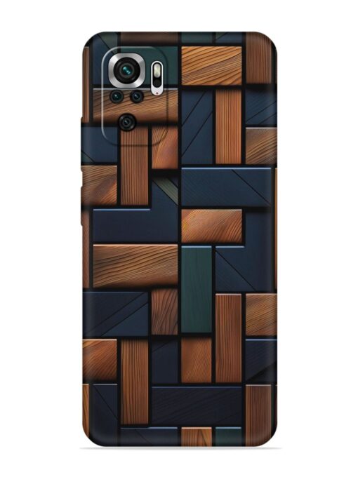 Wooden Background Cubes Embossed Soft Silicone Case for Xiaomi Redmi Note 10