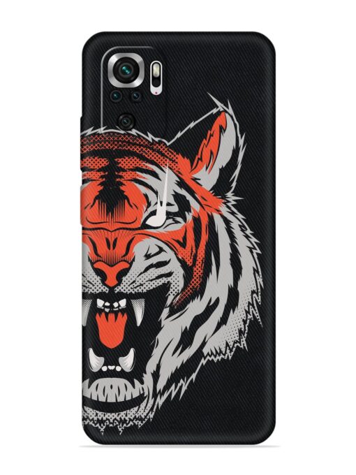 Tiger Aggression Embossed Soft Silicone Case for Xiaomi Redmi Note 10