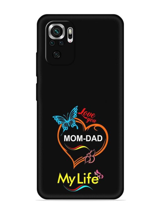 Love You Mom Dad Embossed Soft Silicone Case for Xiaomi Redmi Note 10 Zapvi