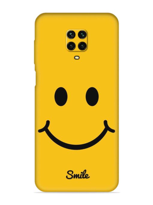 Yellow Smiley Embossed Soft Silicone Case for Xiaomi Redmi Note 10 Lite