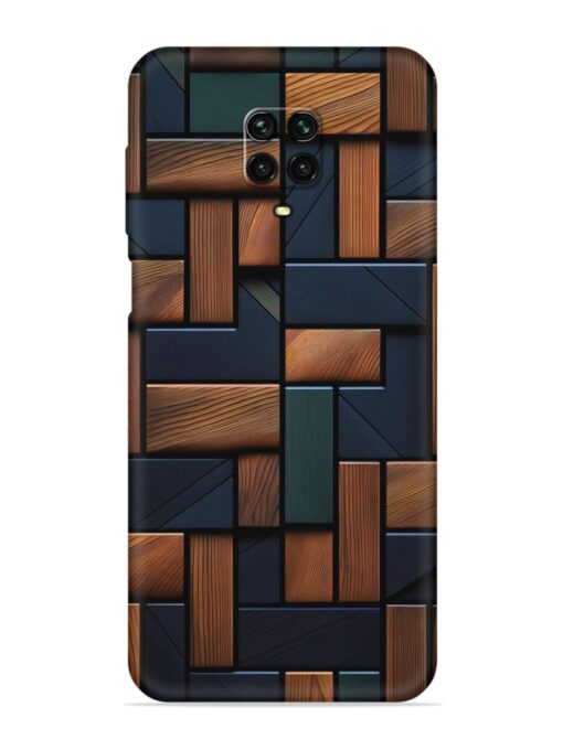 Wooden Background Cubes Embossed Soft Silicone Case for Xiaomi Redmi Note 10 Lite