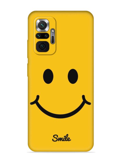 Yellow Smiley Embossed Soft Silicone Case for Xiaomi Redmi Note 10 Pro Zapvi