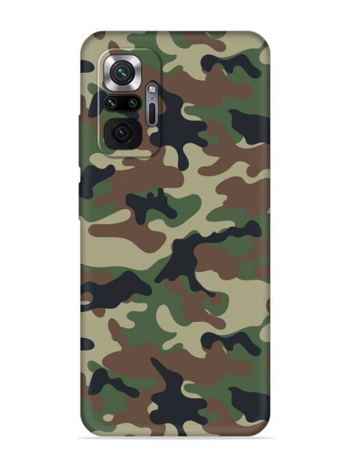 Army Military Camouflage Dark Green Embossed Soft Silicone Case for Xiaomi Redmi Note 10 Pro Zapvi