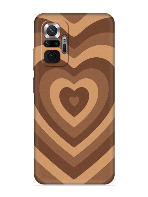 Brown Heart Embossed Soft Silicone Case for Xiaomi Redmi Note 10 Pro Zapvi