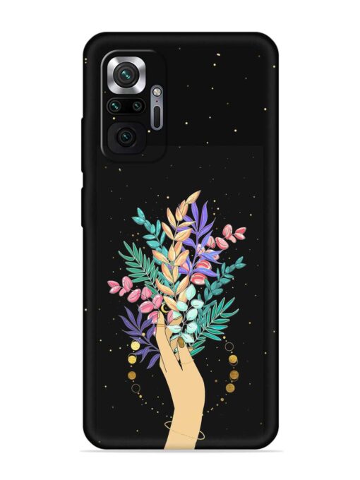 Flower On Hand Embossed Soft Silicone Case for Xiaomi Redmi Note 10 Pro Zapvi