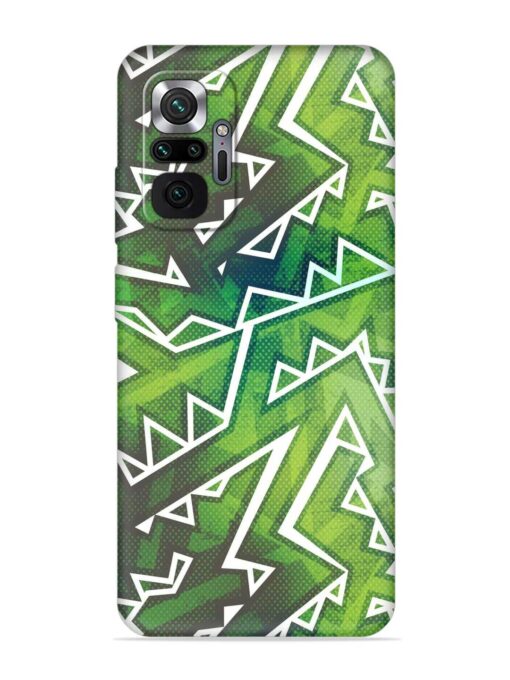 Green Graffiti Seamless Embossed Soft Silicone Case for Xiaomi Redmi Note 10 Pro Zapvi