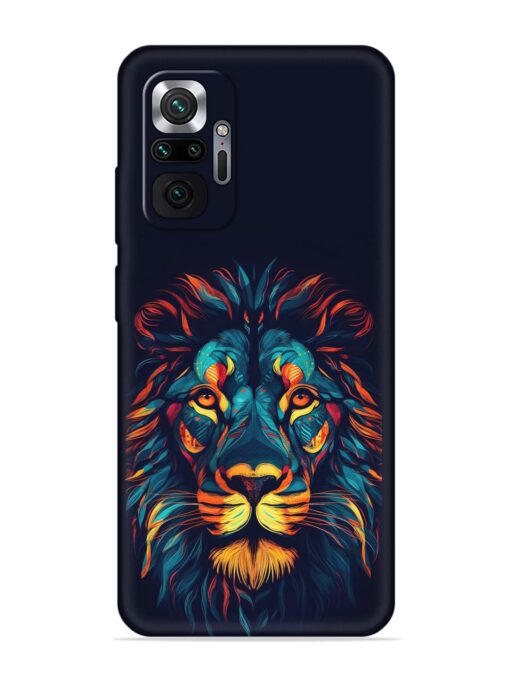 Colorful Lion Embossed Soft Silicone Case for Xiaomi Redmi Note 10 Pro