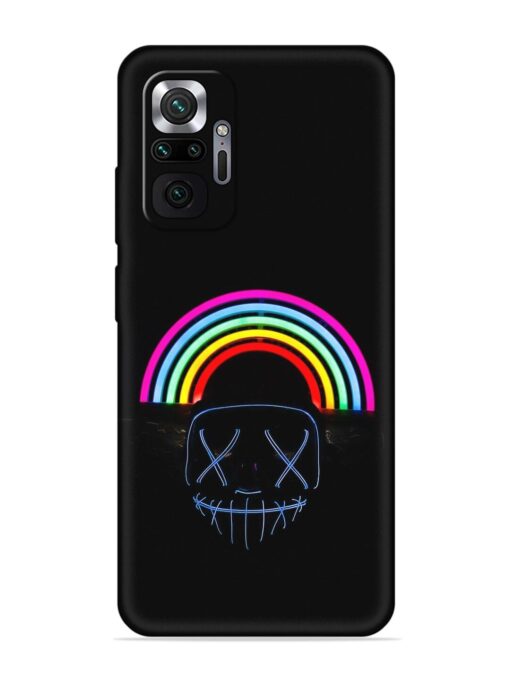 Mask Rainbow Embossed Soft Silicone Case for Xiaomi Redmi Note 10 Pro Zapvi