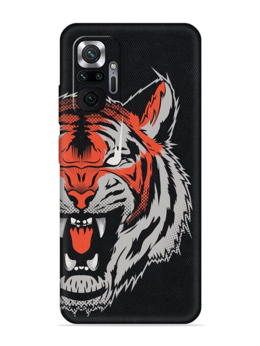 Tiger Aggression Embossed Soft Silicone Case for Xiaomi Redmi Note 10 Pro