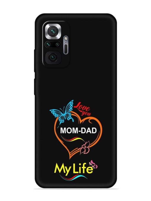 Love You Mom Dad Embossed Soft Silicone Case for Xiaomi Redmi Note 10 Pro Zapvi