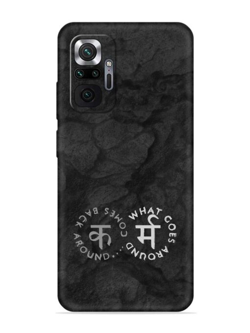 Karma Hindi Word Embossed Soft Silicone Case for Xiaomi Redmi Note 10 Pro Max Zapvi