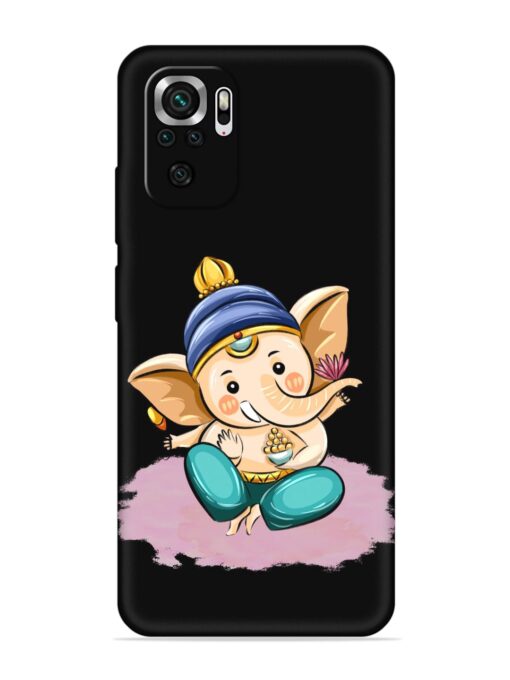 Bal Ganesh Vector Art Embossed Soft Silicone Case for Xiaomi Redmi Note 10S