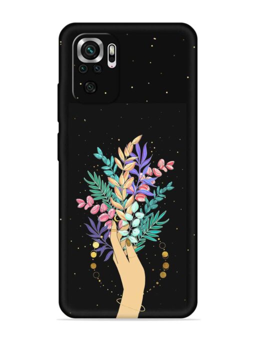 Flower On Hand Embossed Soft Silicone Case for Xiaomi Redmi Note 10S