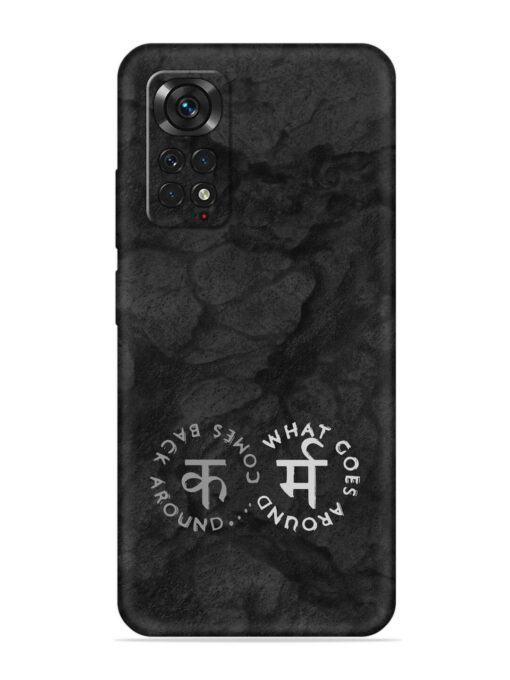 Karma Hindi Word Embossed Soft Silicone Case for Xiaomi Redmi Note 11 Zapvi