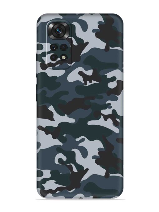 Dark Blue Army Military Art Embossed Soft Silicone Case for Xiaomi Redmi Note 11S Zapvi