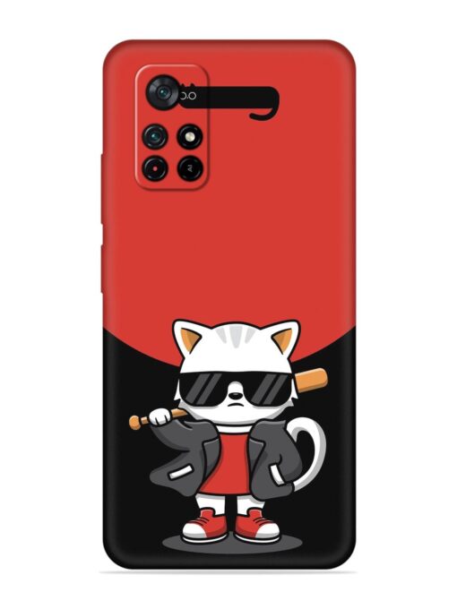 Cool Little Bear Cartoon Embossed Soft Silicone Case for Xiaomi Redmi Note 11T (5G)