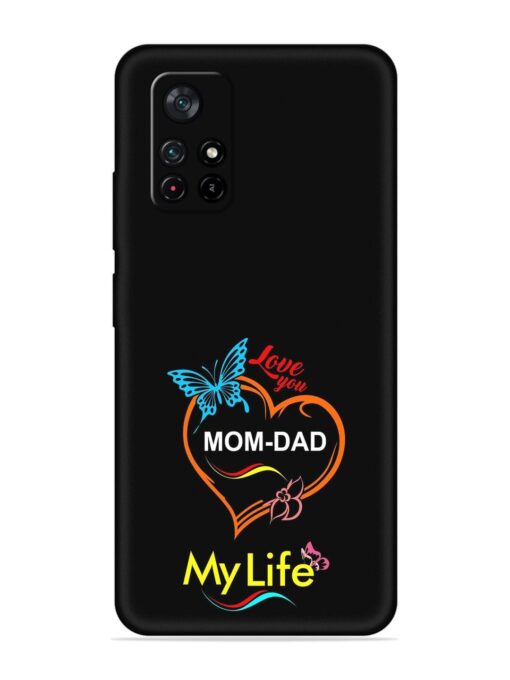 Love You Mom Dad Embossed Soft Silicone Case for Xiaomi Redmi Note 11T (5G)