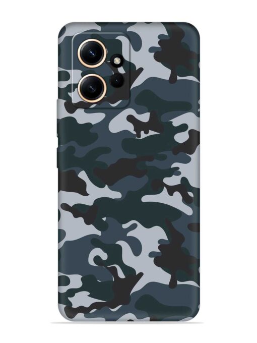 Dark Blue Army Military Art Embossed Soft Silicone Case for Xiaomi Redmi Note 12 (4G)