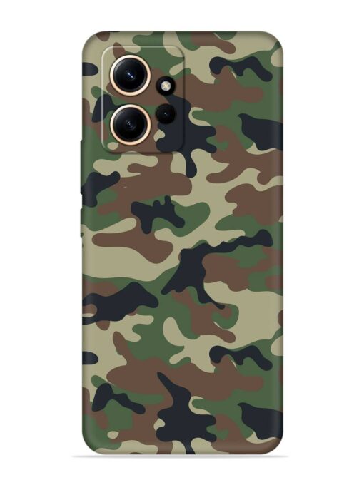 Army Military Camouflage Dark Green Embossed Soft Silicone Case for Xiaomi Redmi Note 12 (4G)