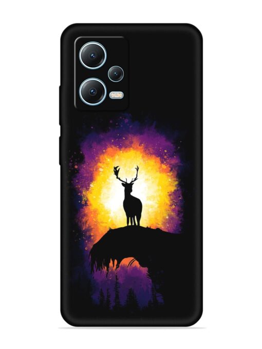 Elk Animal Art Embossed Soft Silicone Case for Xiaomi Redmi Note 12 (5G)