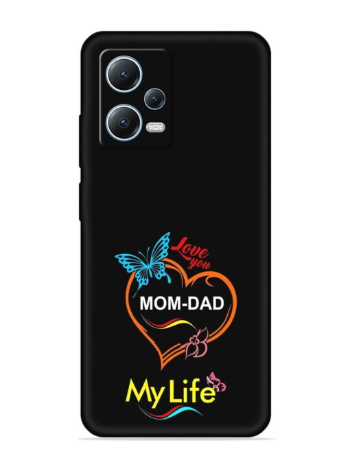 Love You Mom Dad Embossed Soft Silicone Case for Xiaomi Redmi Note 12 Pro (5G)