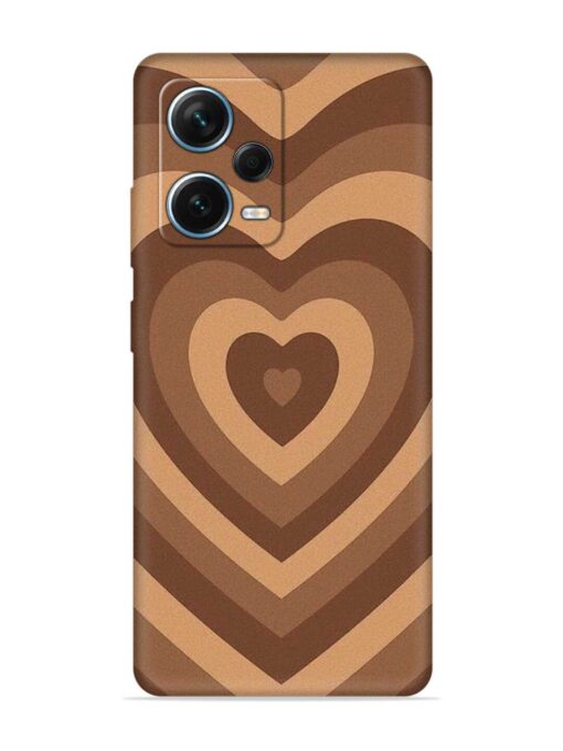 Brown Heart Embossed Soft Silicone Case for Xiaomi Redmi Note 12 Pro Plus (5G) Zapvi