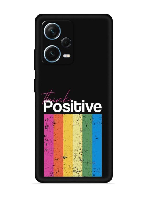 Think Positive Typography Embossed Soft Silicone Case for Xiaomi Redmi Note 12 Pro Plus (5G) Zapvi