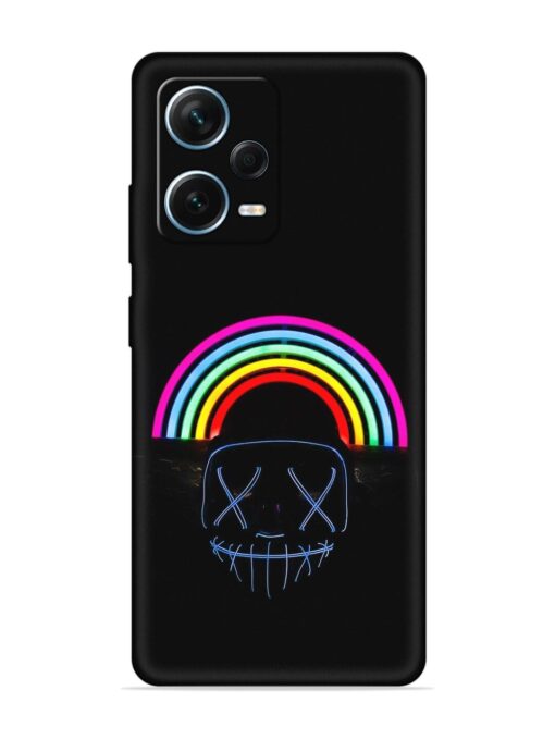 Mask Rainbow Embossed Soft Silicone Case for Xiaomi Redmi Note 12 Pro Plus (5G) Zapvi