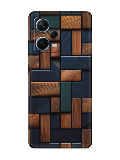 Wooden Background Cubes Embossed Soft Silicone Case for Xiaomi Redmi Note 12 Pro Plus (5G)