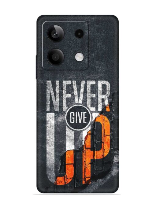 Never Give Up Embossed Soft Silicone Case for Xiaomi Redmi Note 13 (5G) Zapvi