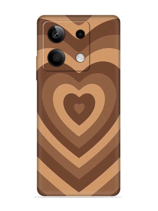 Brown Heart Embossed Soft Silicone Case for Xiaomi Redmi Note 13 (5G) Zapvi