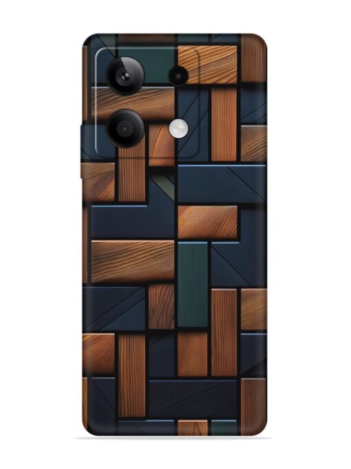 Wooden Background Cubes Embossed Soft Silicone Case for Xiaomi Redmi Note 13 (5G) Zapvi