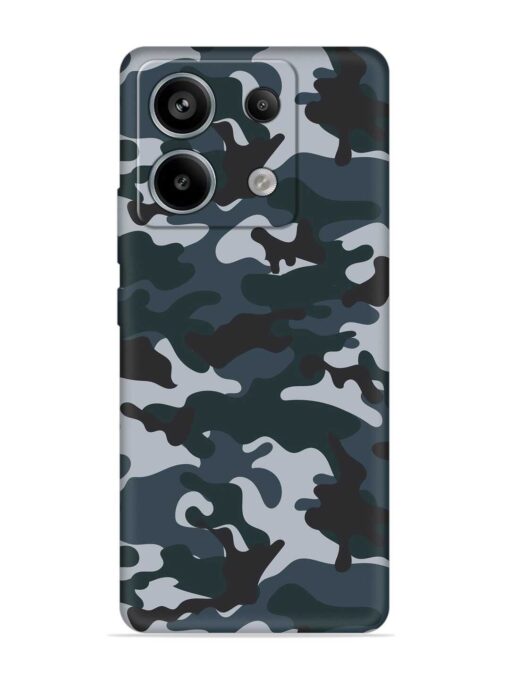 Dark Blue Army Military Art Embossed Soft Silicone Case for Xiaomi Redmi Note 13 Pro (5G) Zapvi