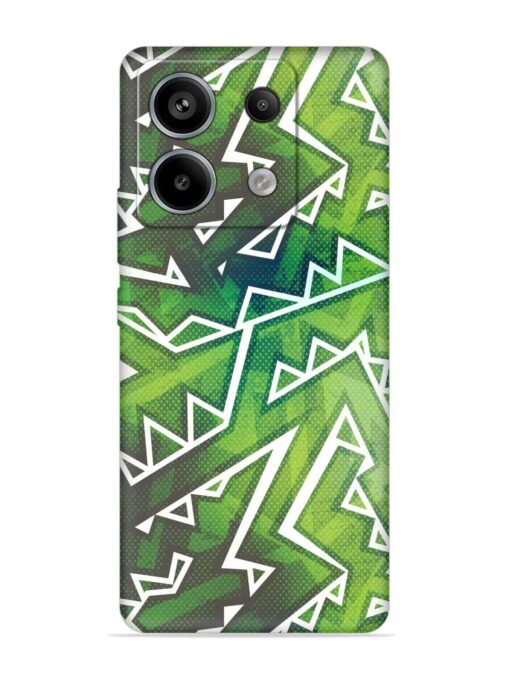 Green Graffiti Seamless Embossed Soft Silicone Case for Xiaomi Redmi Note 13 Pro (5G)