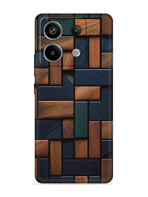 Wooden Background Cubes Embossed Soft Silicone Case for Xiaomi Redmi Note 13 Pro (5G) Zapvi