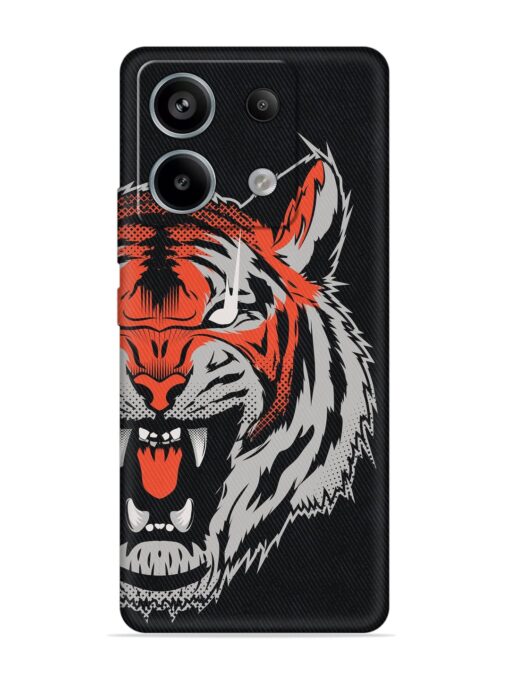 Tiger Aggression Embossed Soft Silicone Case for Xiaomi Redmi Note 13 Pro (5G)