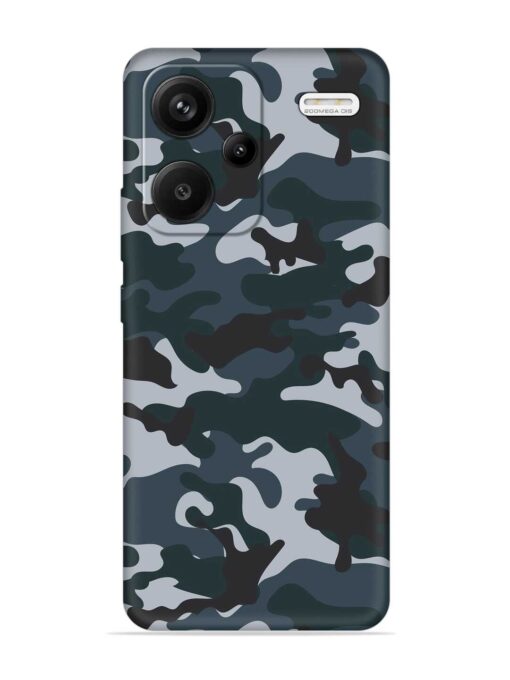 Dark Blue Army Military Art Embossed Soft Silicone Case for Xiaomi Redmi Note 13 Pro Plus (5G) Zapvi