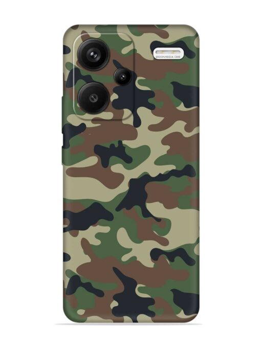 Army Military Camouflage Dark Green Embossed Soft Silicone Case for Xiaomi Redmi Note 13 Pro Plus (5G)