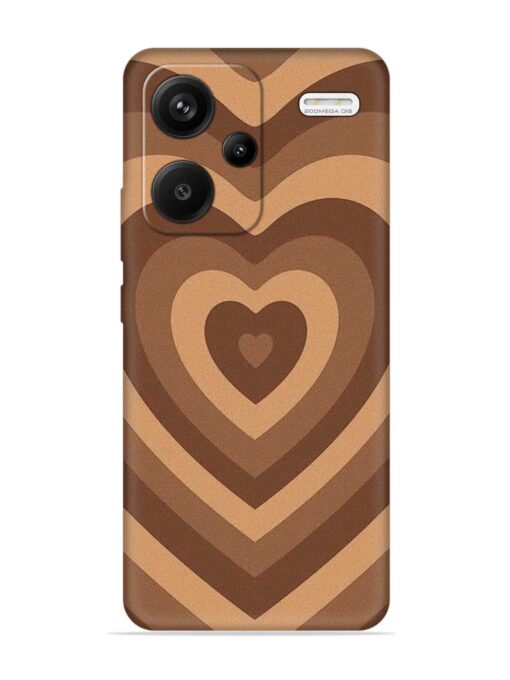 Brown Heart Embossed Soft Silicone Case for Xiaomi Redmi Note 13 Pro Plus (5G) Zapvi