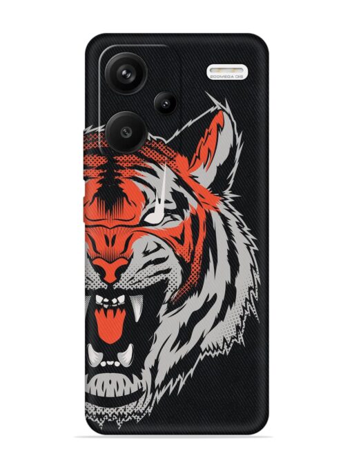 Tiger Aggression Embossed Soft Silicone Case for Xiaomi Redmi Note 13 Pro Plus (5G) Zapvi