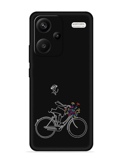 Minimalist Cycle Art Embossed Soft Silicone Case for Xiaomi Redmi Note 13 Pro Plus (5G) Zapvi