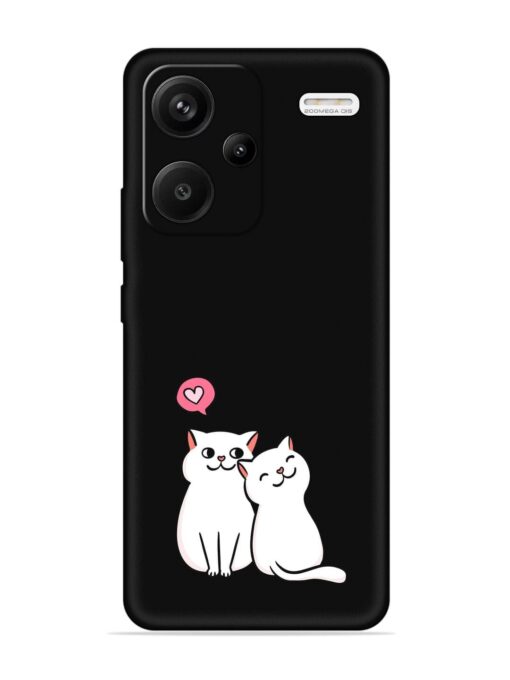 Cute Loving Cats Embossed Soft Silicone Case for Xiaomi Redmi Note 13 Pro Plus (5G) Zapvi