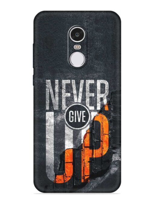 Never Give Up Embossed Soft Silicone Case for Xiaomi Redmi Note 4