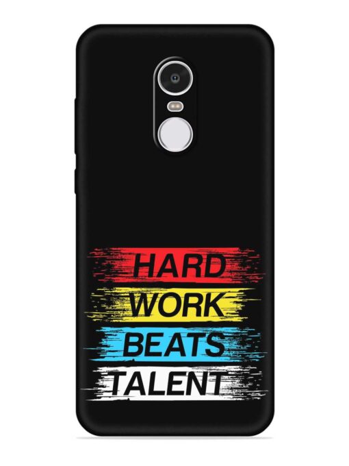 Hard Work Beats Embossed Soft Silicone Case for Xiaomi Redmi Note 4 Zapvi