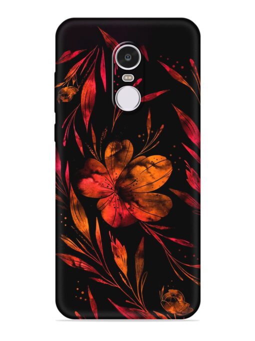 Red Flower Painting Embossed Soft Silicone Case for Xiaomi Redmi Note 4 Zapvi