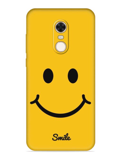 Yellow Smiley Embossed Soft Silicone Case for Xiaomi Redmi Note 5 Zapvi